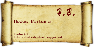 Hodos Barbara névjegykártya